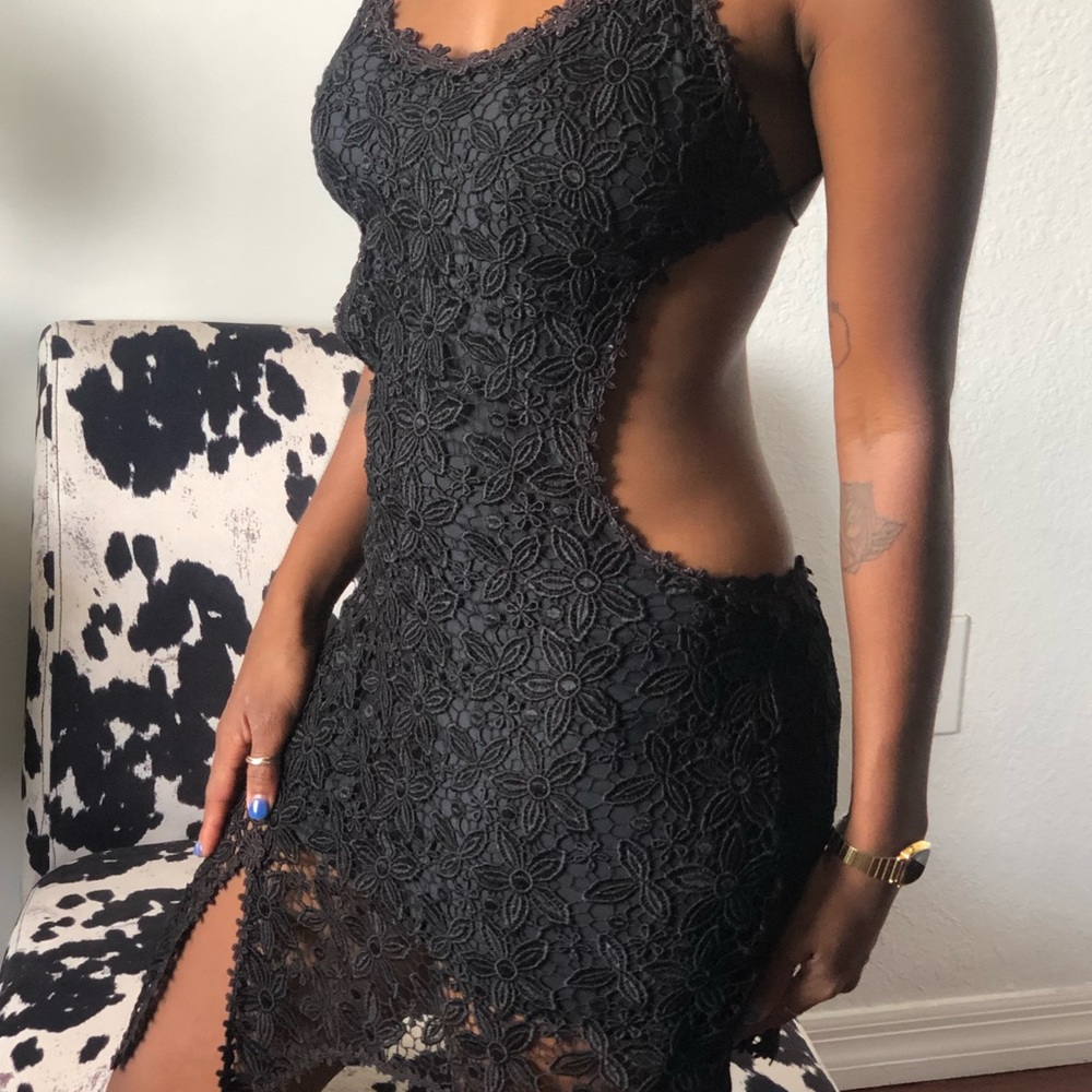 Sexy black lace dress